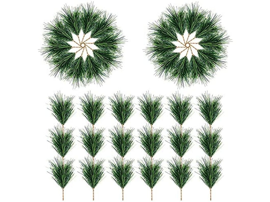 Palillos De Pino Artificiales Para La Decoración De Coronas Y Adornos Navideños (30 Unidades)