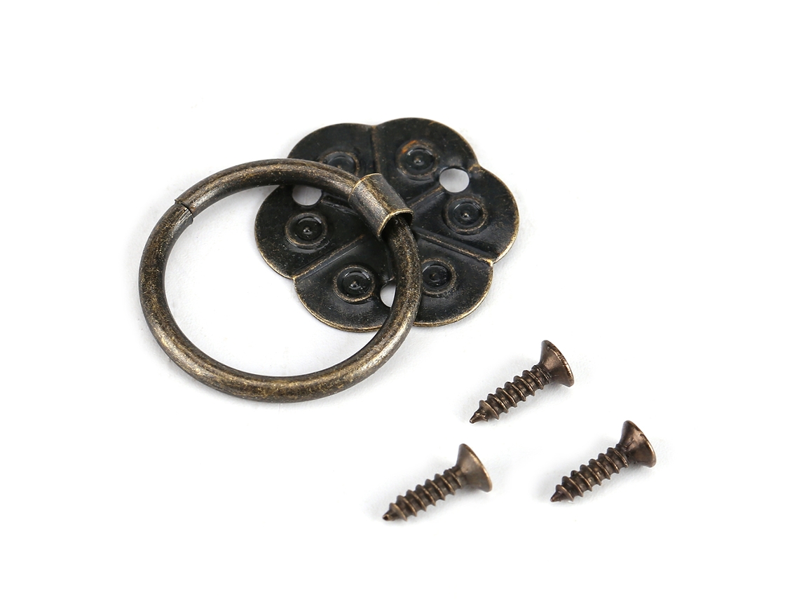 20 Piezas De Tiradores De Hierro Con Forma De Anillo Floral Para Cajones, Armarios, Mesas Y Puertas (2x2 Cm)