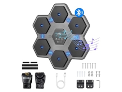 Todeco Music Boxing Machine Adulto Y Niños, 9 Modos De Velocidad Boxeador Musical Con Guantes De Boxeo, Bluetooth Y Recuento Inteligente, Hexagonal