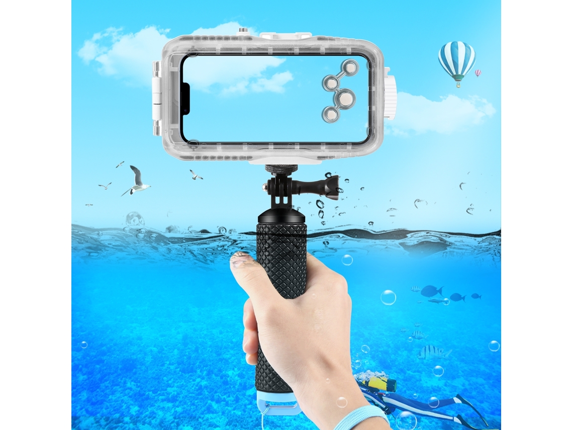 Mango Flotante Impermeable Para Gopro Hero 12/11/10/9 Insta360 Dji Osmo Action Cámara Con Adaptador 1/4in Y Correa De Muñeca
