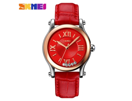 Relojes De Mujer Relojes De Pulsera De Mujer Analógicos De Cuarzo De Cuero Impermeables-Rojo LUUCOZK