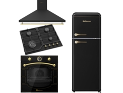 Paquete Refrigerador Solthermic® Estufa a Gas Sa022w Negro Horno Eléctrico Negro Extractor de Aire 60 Negro Refrigerador Retro 1.47 Negro
