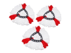 2026-recambio De Cabezal De Mop Giratorio, Compatible Con Mop Turbo Triangular (3 Piezas Rojas)