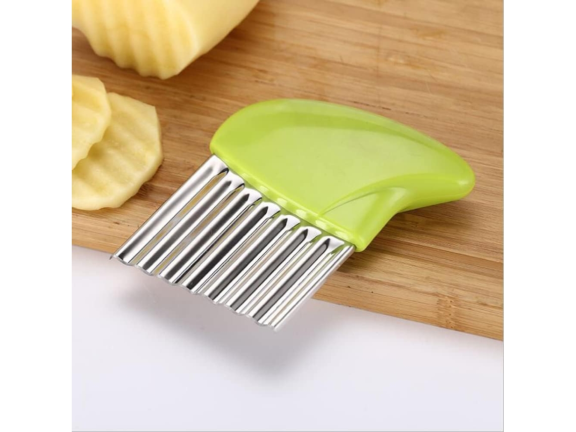 Herramienta de corte ondulado, cortador ondulado multifuncional todo en uno, asistente de acero inoxidable (verde)
