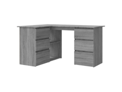 Escritorio esquinero MAISON EXCLUSIVE en madera gris, Sonoma (145 x 100 x 76 cm)