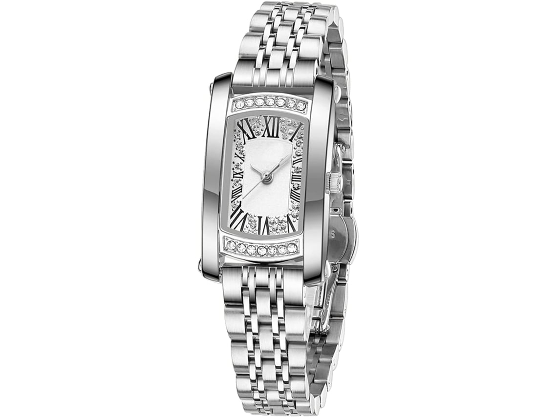 Reloj De Lujo Femenino De Strass Acero Inoxidable A Prueba De Agua Cuarzo Fecha Luminoso Yuysan
