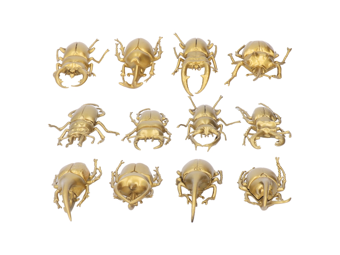 Juego De 12 Piezas De Juguetes De Insectos Falsos De Pvc Dorado, Modelos De Insectos En Miniatura De Simulación.
