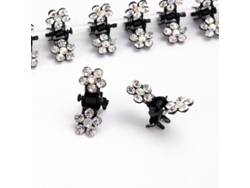 12 Clips Pelo Pequeño Strass Flor Para Boda/baile