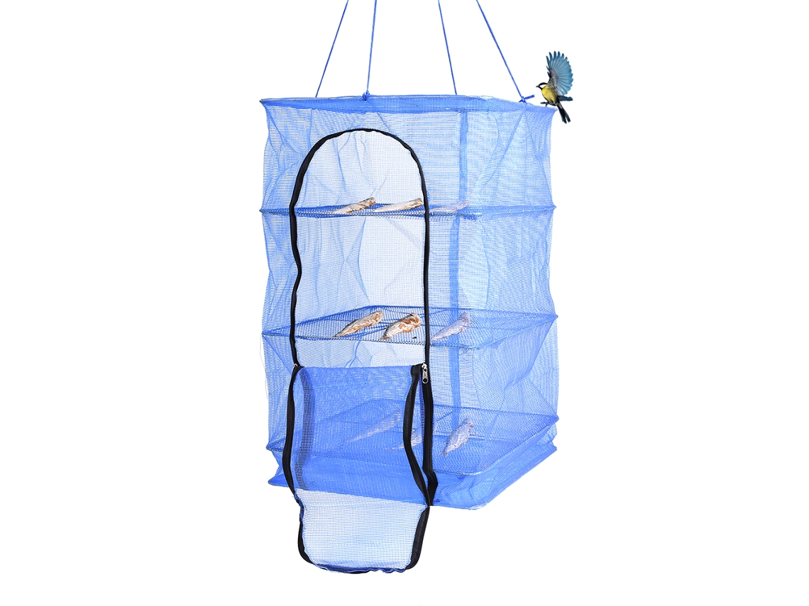 Estantería Plegable Para Secar Pescado Y Verduras 4 Capas Red Malla Colgante Secador De Platos