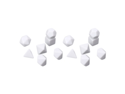 14 Dados Poliédricos En Blanco Para Juegos De Mesa, Para Enseñar Números Y Múltiples Formas.