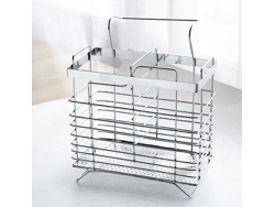 Elegante colador de acero inoxidable para utensilios de cocina, ahorra espacio, almacenamiento transpirable con orificios de drenaje, ideal para tales