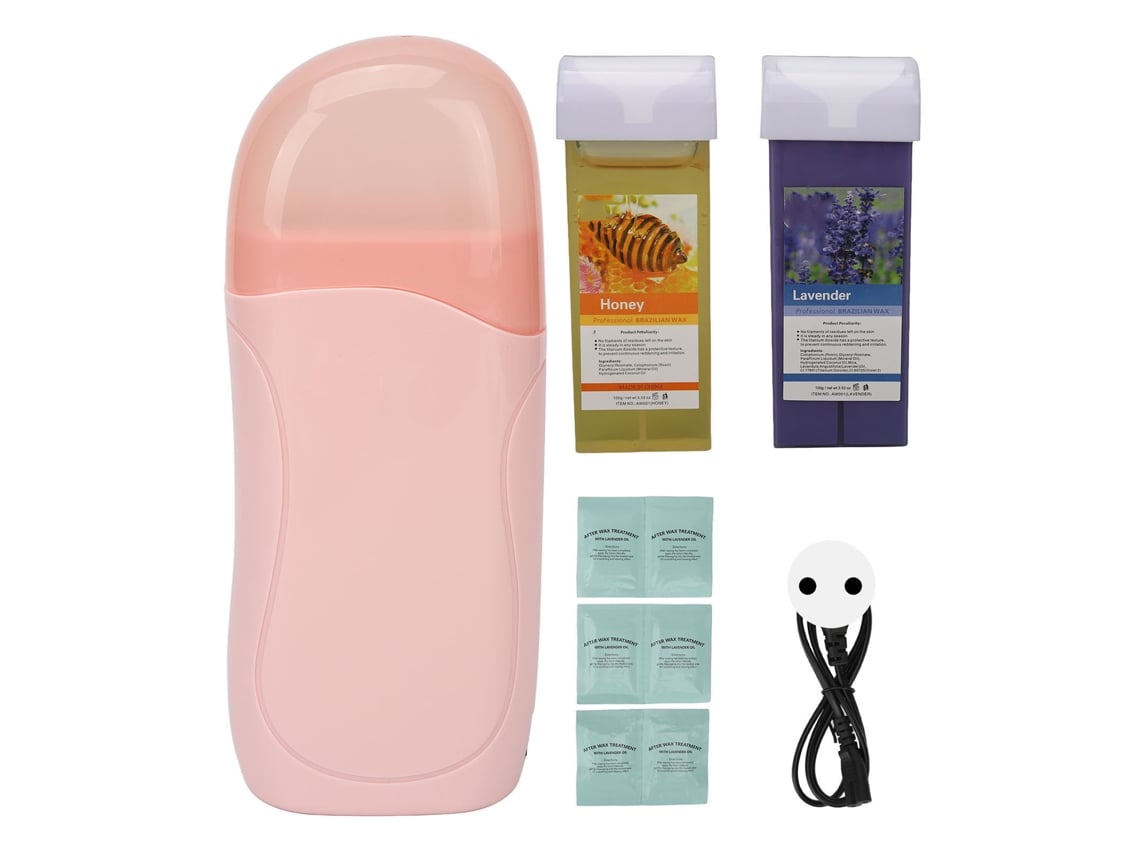 Kit de depilação com rolo 2026-40w com 2 cartuchos de cera sólida de 100ml para remoção de pelos, plugue europeu 220v