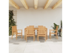 Juego de comedor de jardín de 7 piezas en madera maciza de teca DKD Home Decor