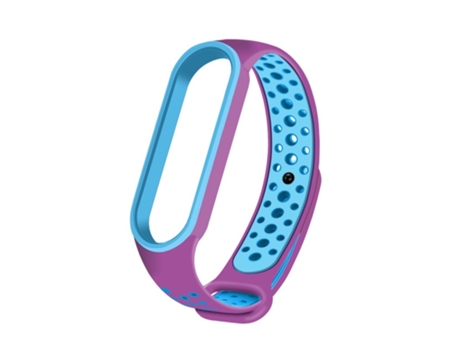 Correa de reloj inteligente para Xiaomi Mi Band 6 (CA8856) Correa de reloj de silicona transpirable con agujeros (púrpura + azul)