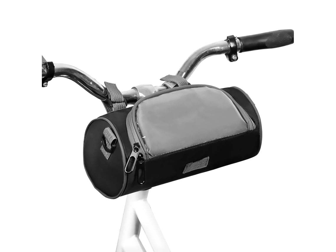 Bolsa para manillar de bicicleta, accesorios para bicicletas de adulto, resistente al agua, compatible con teléfonos, color negro USHION