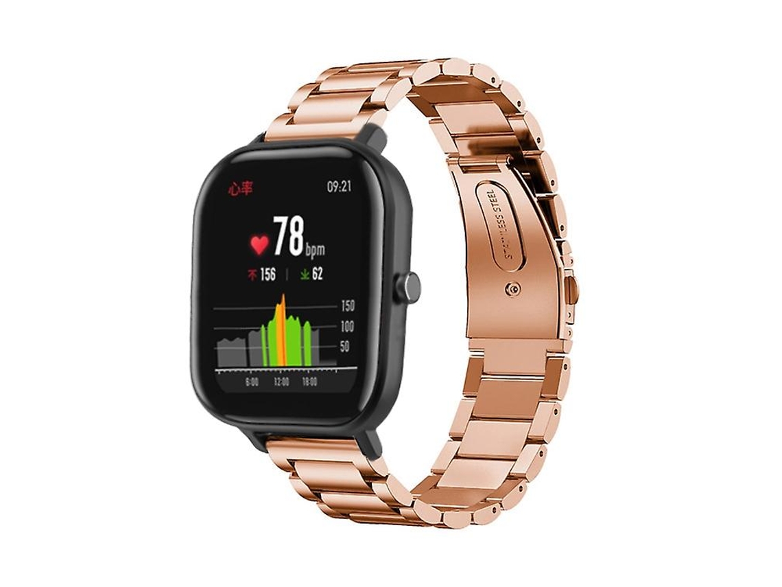 Correa de repuesto de acero inoxidable de 20 mm para reloj inteligente Huami Amazfit GTS dorado Ly Ebike