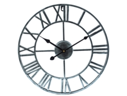 Gran Reloj De Pared De Metal, Estilo Vintage, Números Romanos, Silencioso, Para Sala, Cocina Y Dormitorio (47 Cm, Negro).