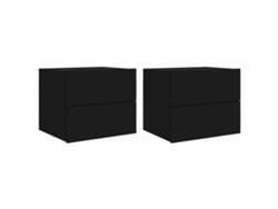 Juego de mesitas de noche de pared con luces LED 40x39 cm Negro MAISON EXCLUSIVE