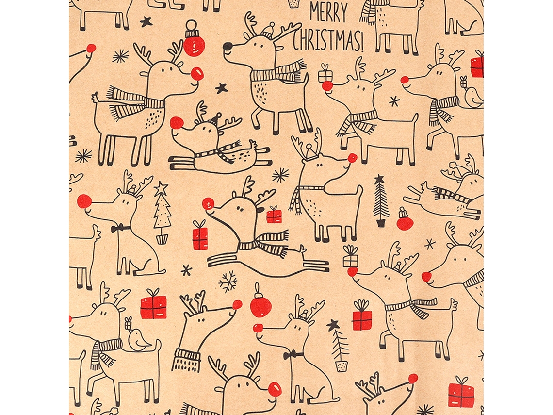 Papel de regalo navideño Eifson Papel Kraft para envolver regalos navideños, 43 cm x 3 m (03)