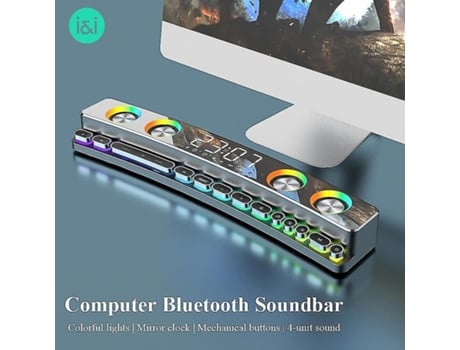 Altavoz 3600Mah Bluetooth Wireless GameSoundbar Usb 3D Stereo Subwoofer Aux Fm Home Reloj