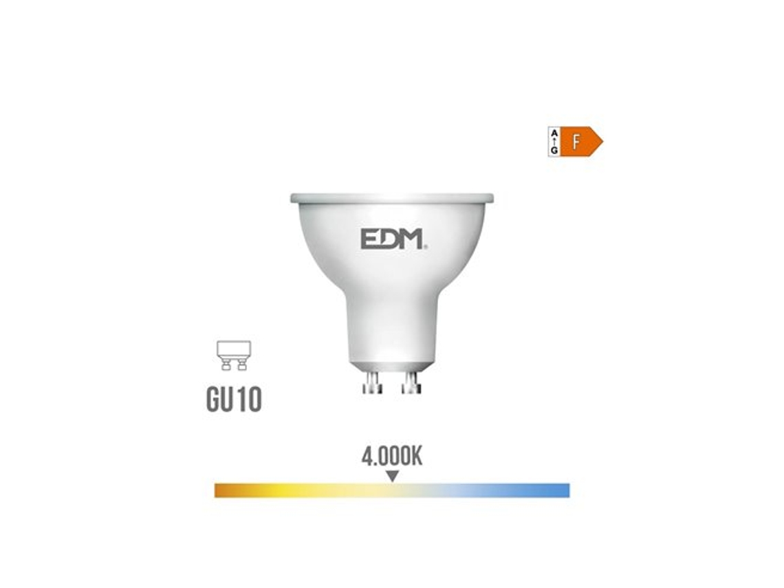 Bombilla Led Dicroica Gu10 Ip20 Ø5x6,4cm Edm (10w 4000k 932lm)