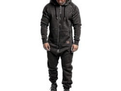2026-mono Con Capucha De Invierno Para Hombres De Tejido De Algodón: Jumpsuit Casual Con Cremallera Y Romper