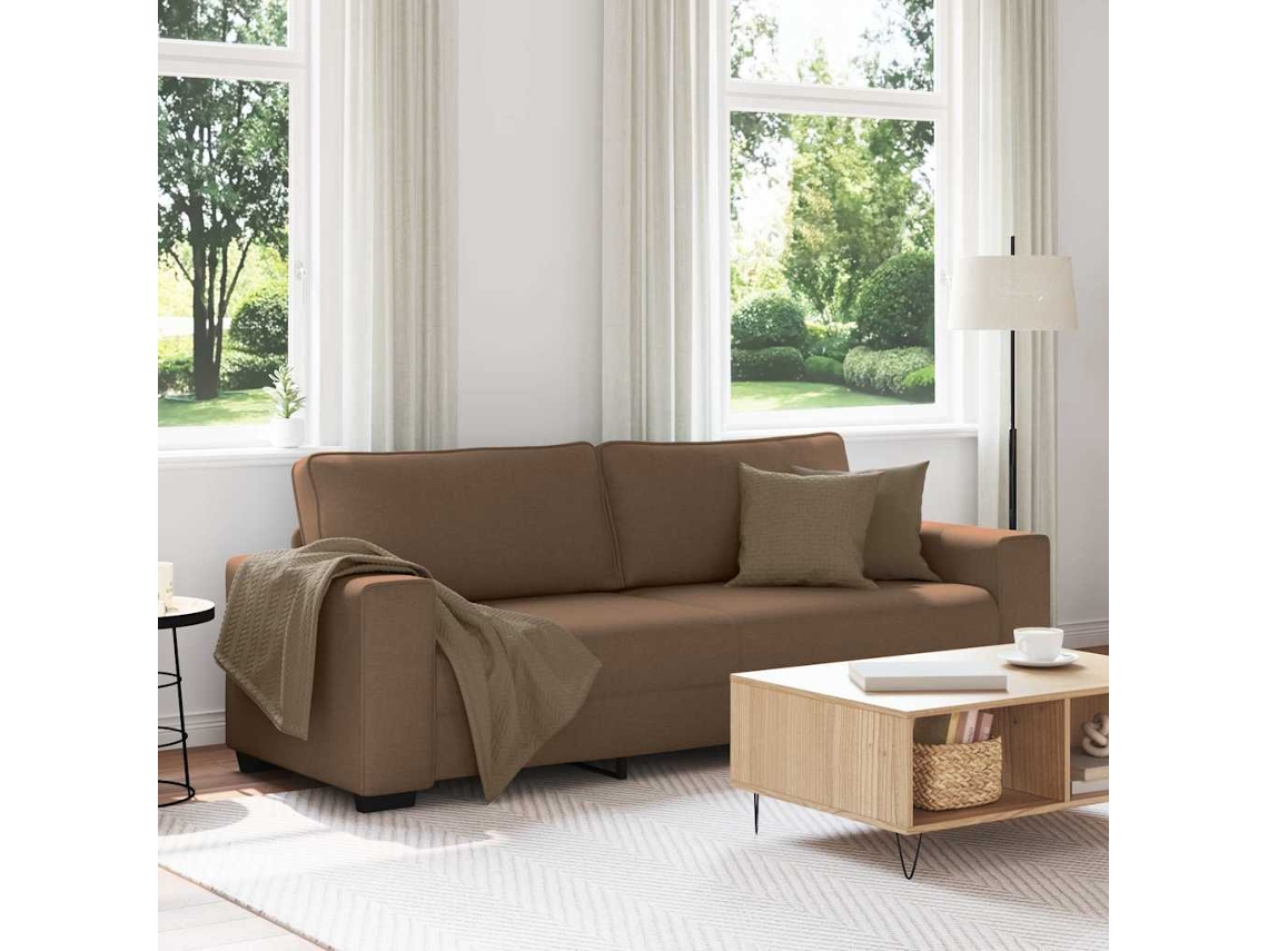 Sofá De 3 Plazas | Sofá De Sala | Sofá De Relaxación Tejido 180 Cm Marrón Wsd582544 Lovely Home
