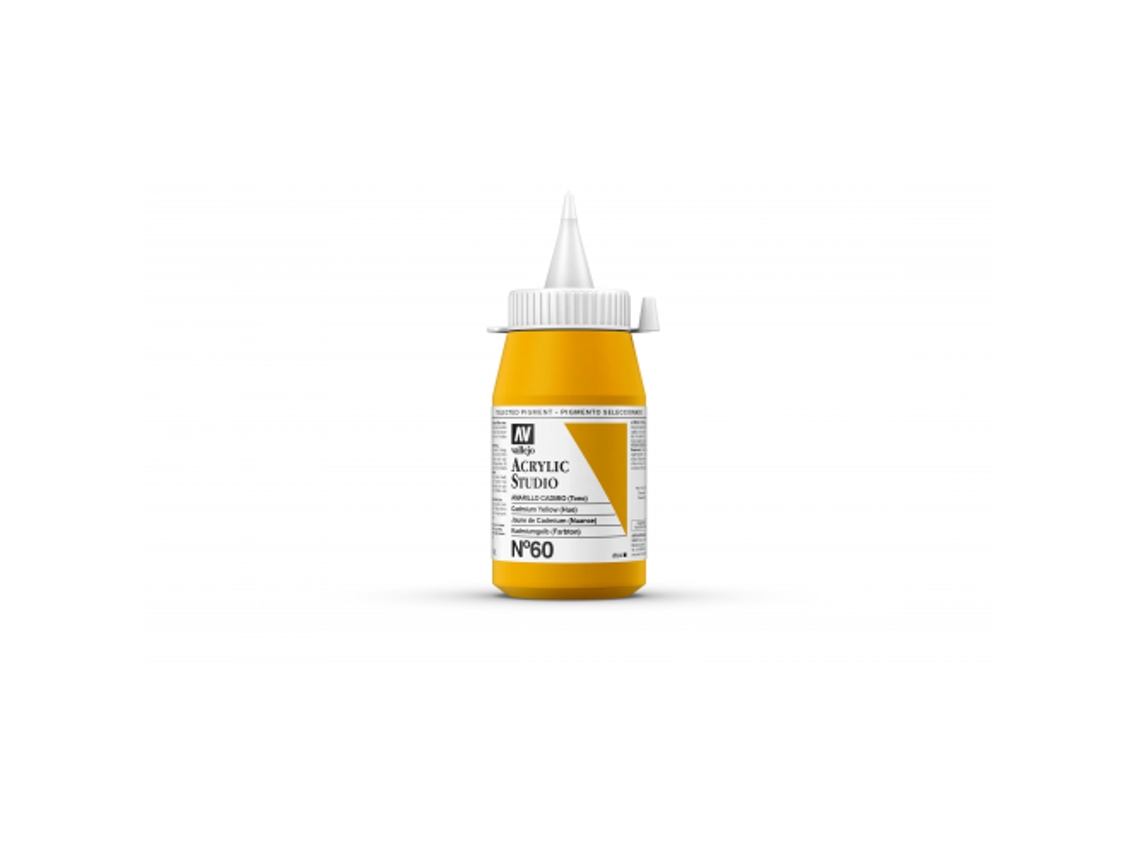 Pintura Acrilica Vallejo Studio 500 Ml (60 Amarillo Cadmio (Tono))