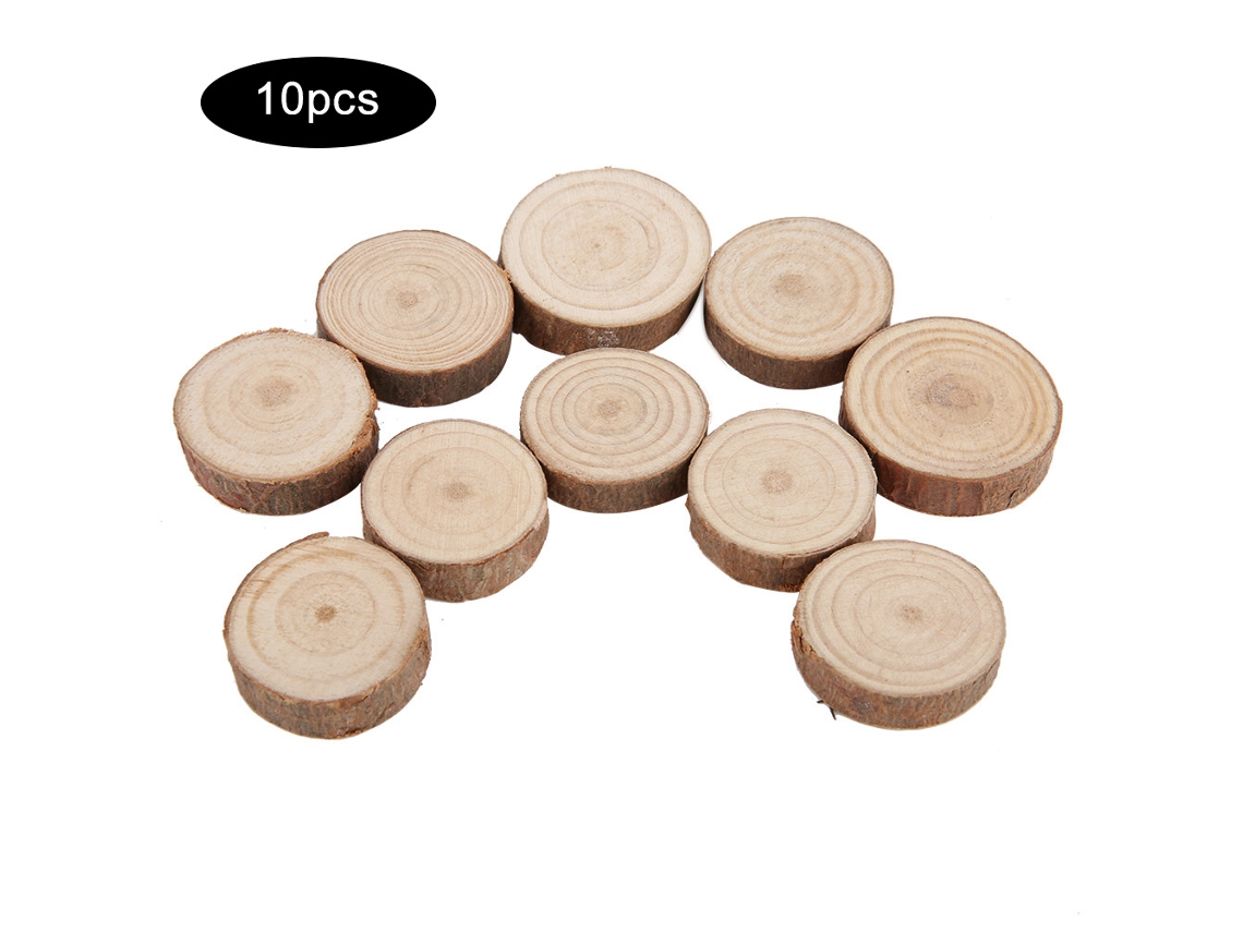 10 piezas redondas de madera para accesorios de pintura y fotografía (diámetro de 3,17 cm x 4,17 cm), accesorios para el hogar.
