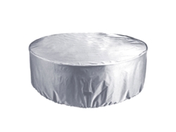 KOFIHETY Cubierta Redonda para Mesa de Terraza, Fundas Impermeables para Muebles de Jardín, Cubierta para Mesa y Sillas de Exterior, Color Plateado, 2 Tamaños