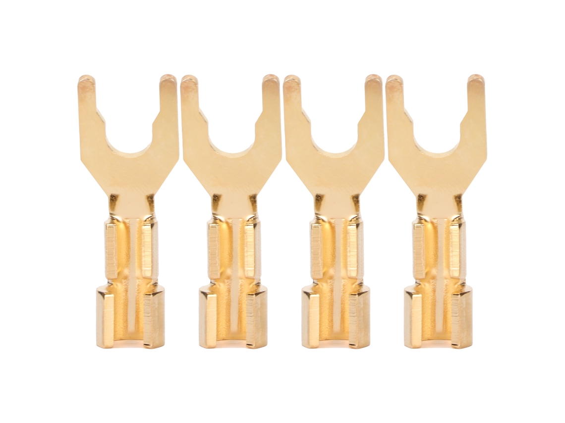4 Conectores En Forma De Espátula En Forma De Y Con Baño De Oro, Ángulo De 45 Grados, Para Cables De Altavoces Diy