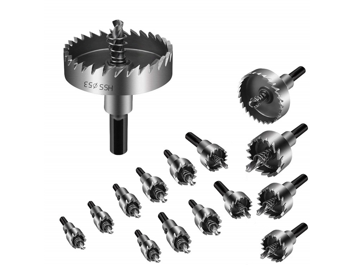 Juego De 15 Brocas De Sierra De Corona De Acero Inoxidable Hss Para Herramientas De Carpintería.