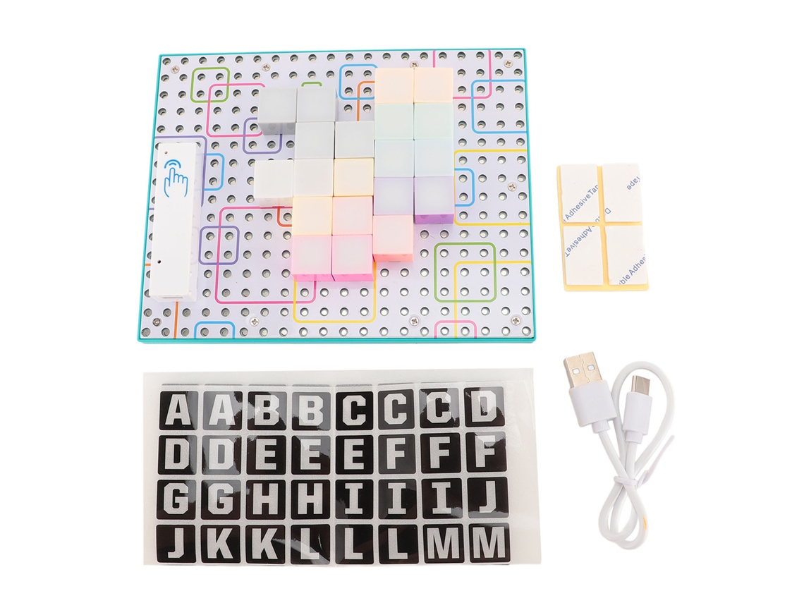 Kit de accesorios de bloques LED 2026 para niños, bloques magnéticos con luces que cambian de color, educativos con pegatinas, estilo 1