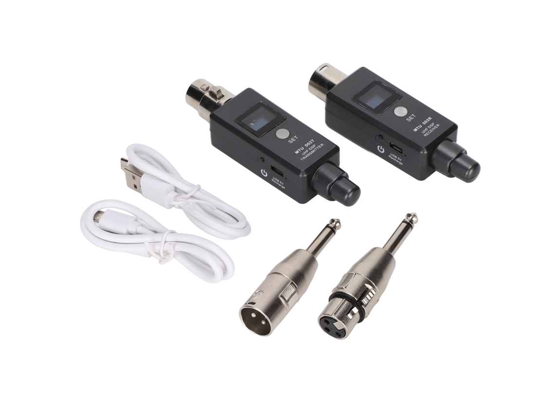 Adaptador De Microfone Sem Fio Recarregável Transmissor Receptor Xlr Para Mixer De Áudio