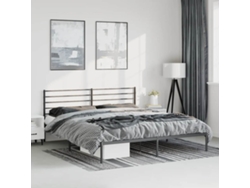 Estructura Cama Sin Colchón Con Cabecero Metal Negro 193x203 Cm