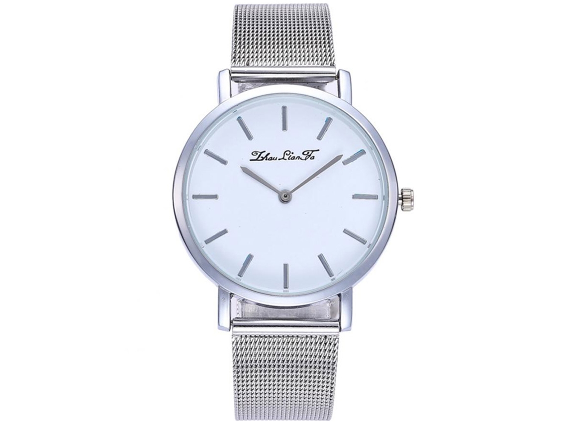 Reloj De Pulsera Unisex De Cuarzo Con Correa De Aleación Ajustable Casual Plata Zhoulianfa
