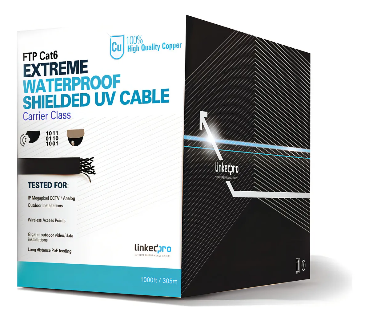 Bobina Linkedpro 305m Cat 6 Blindado Exterior Pro-cat-6-ext