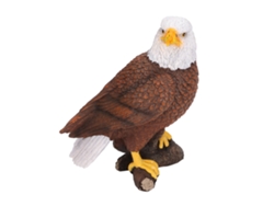 Estatua de águila americana con cabeza torneada, detalles ricos, resina estable y duradera, figura de águila patriótica para oficina, familia y cafetería.