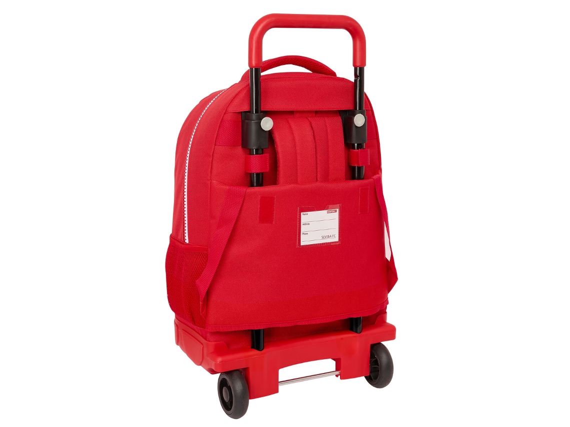 Mochila Escolar con Ruedas SEVILLA FÚTBOL CLUB Rojo 33 x 45 x 22 cm