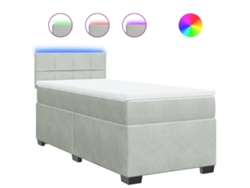 Maison Exclusive - Cama Box Spring Con Colchón Terciopelo Gris Claro 90x190 Cm