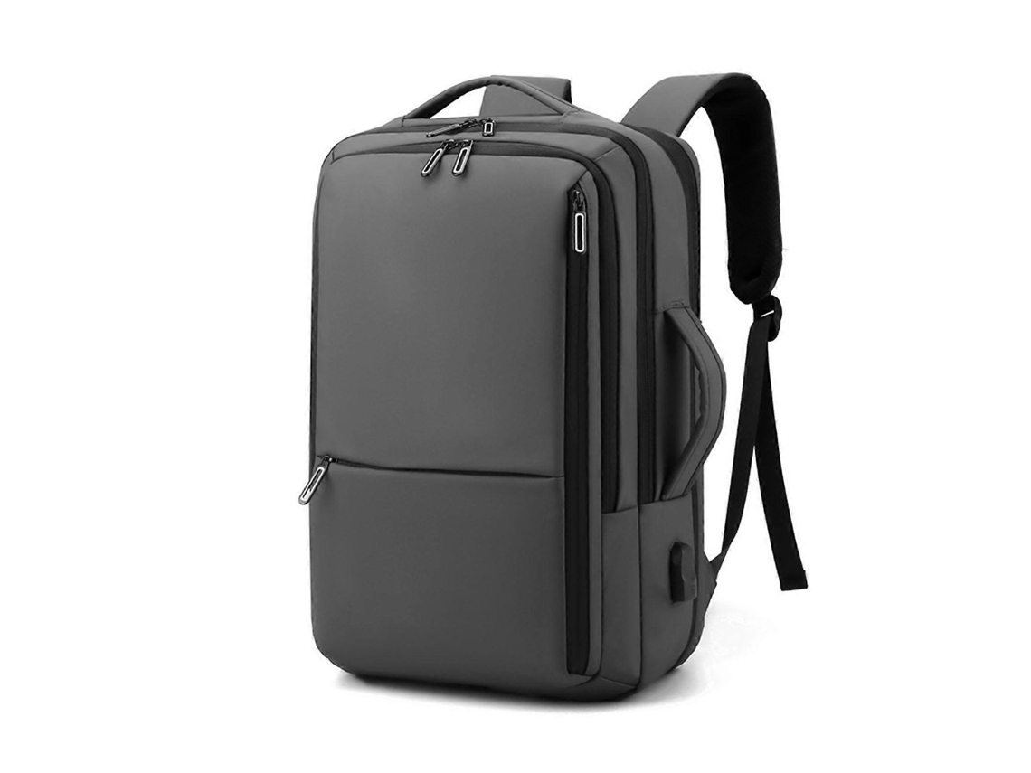 Mochila escolar antirrobo para portátiles de 16 pulgadas con puerto USB, ideal para viajes, universidad y negocios. Color: Gris.