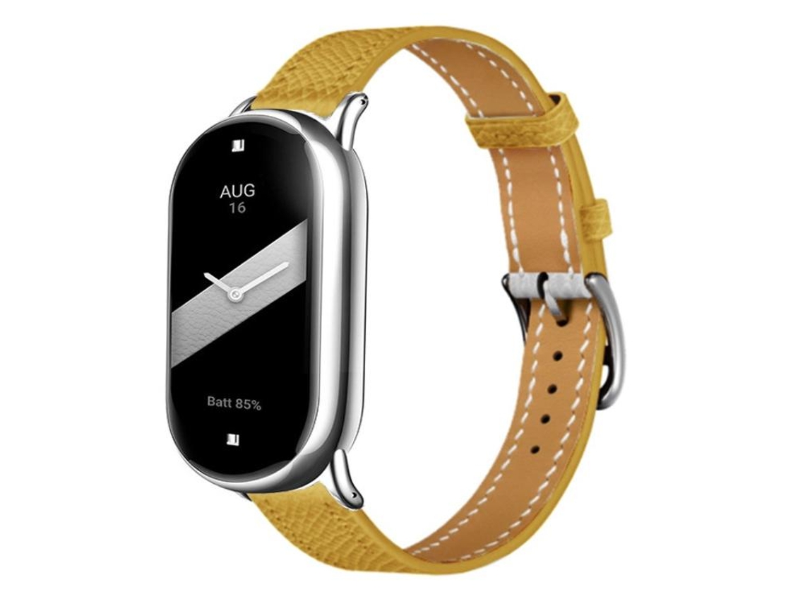 Correa para Xiaomi Smart Band 10/9/8 - Piel - Hebilla plateada fina