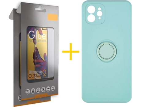 Carcasa + 2 Protectores de Pantalla para iPhone 12 Pro SKYHE Verde Agua