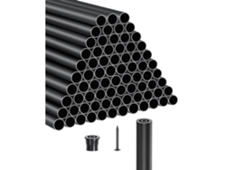 Juego de 101 Barandillas de Aluminio Negro Ø19mm para Escaleras y Balcones Tekmaquinas