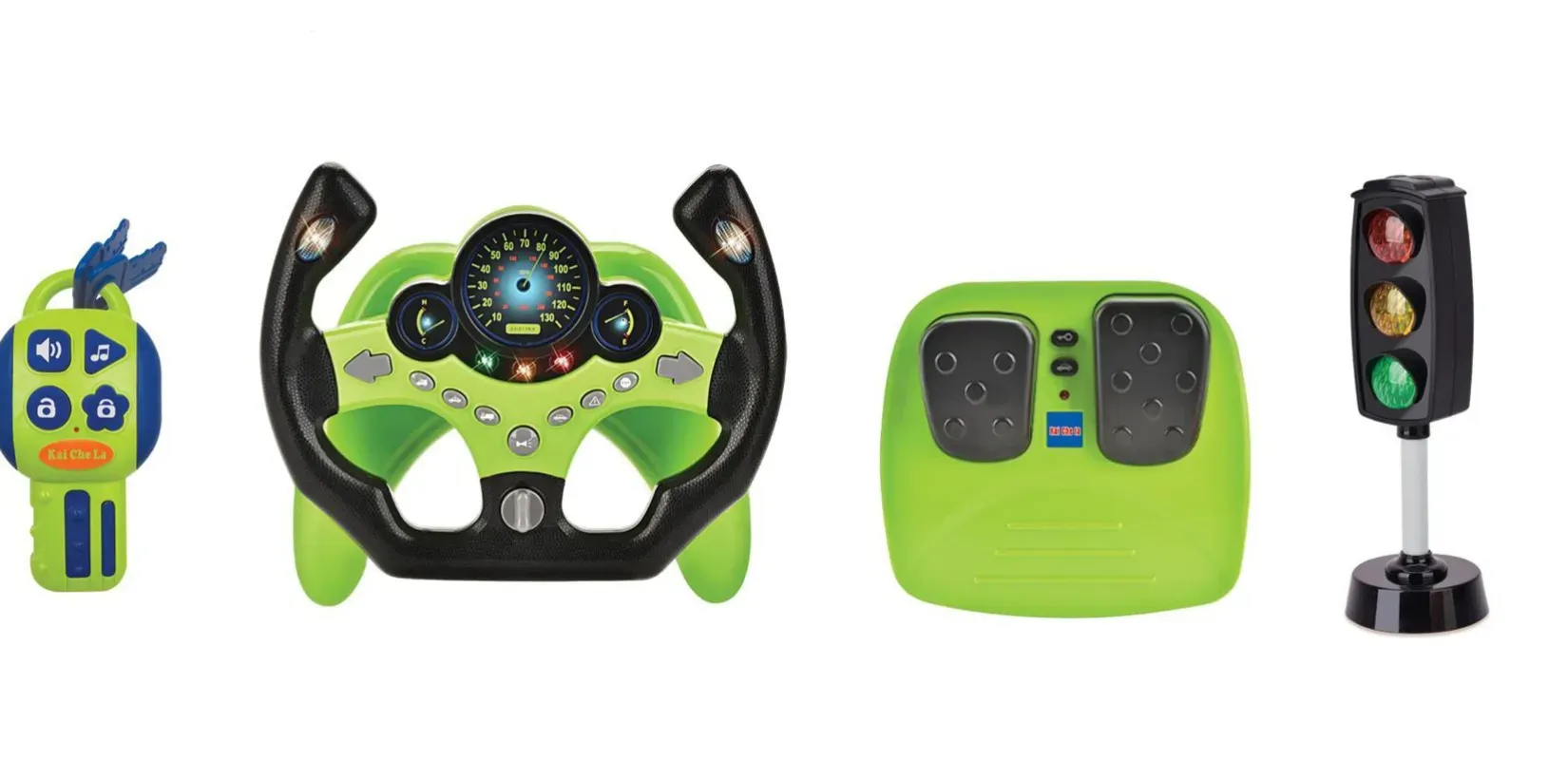 Volante Juguete Eifson Con Pedales De Freno Y Acelerador Con Luz Y Música (verde)