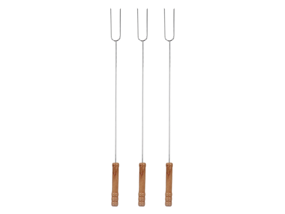 Garfos de Churrasco LAXISCREED Inox 47.2cm Madeira