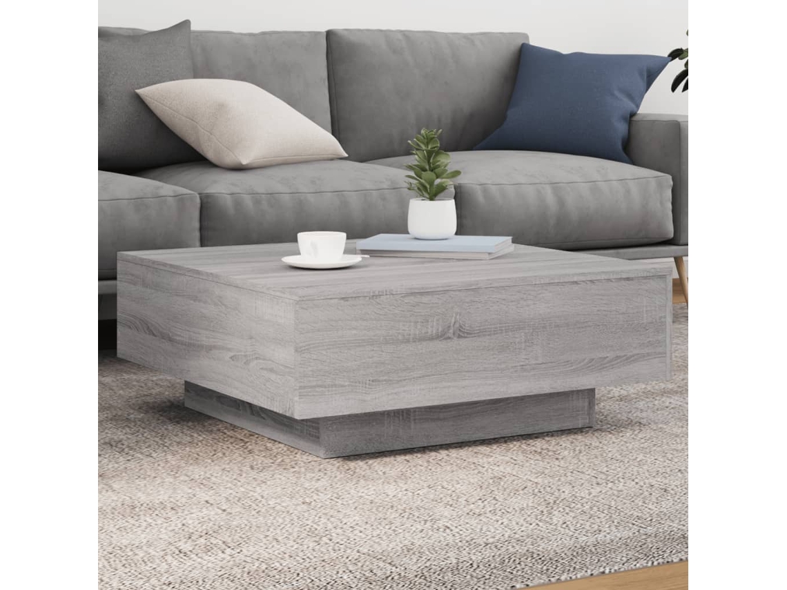 Mesa De Centro | Mesa De Café | Mesa De Salón Madera De Ingeniería Gris Sonoma 80x80x31 Cm