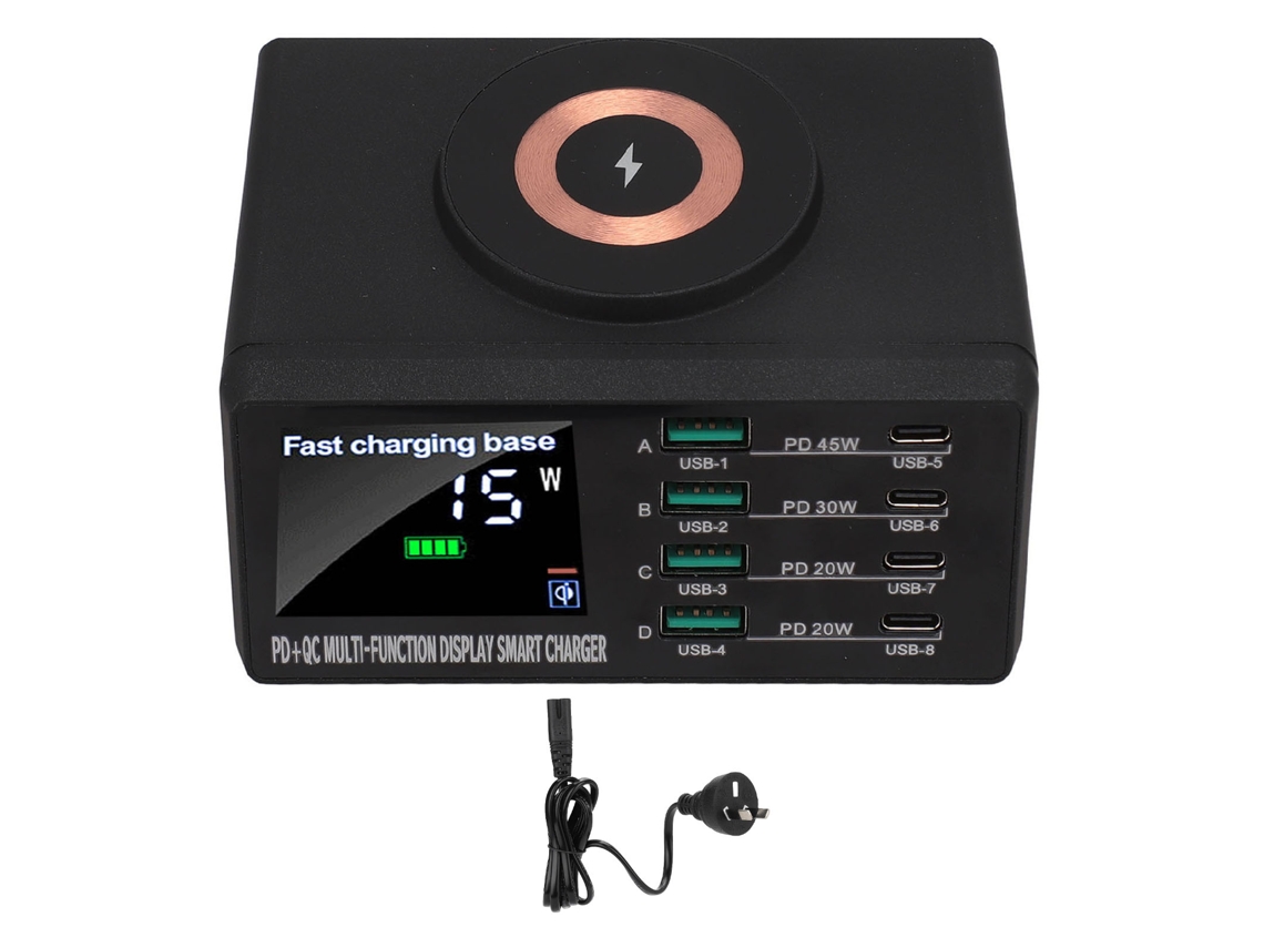 Cargador Inalámbrico (carga Rápida Inteligente Con Pantalla Digital De Alta Potencia 110w)