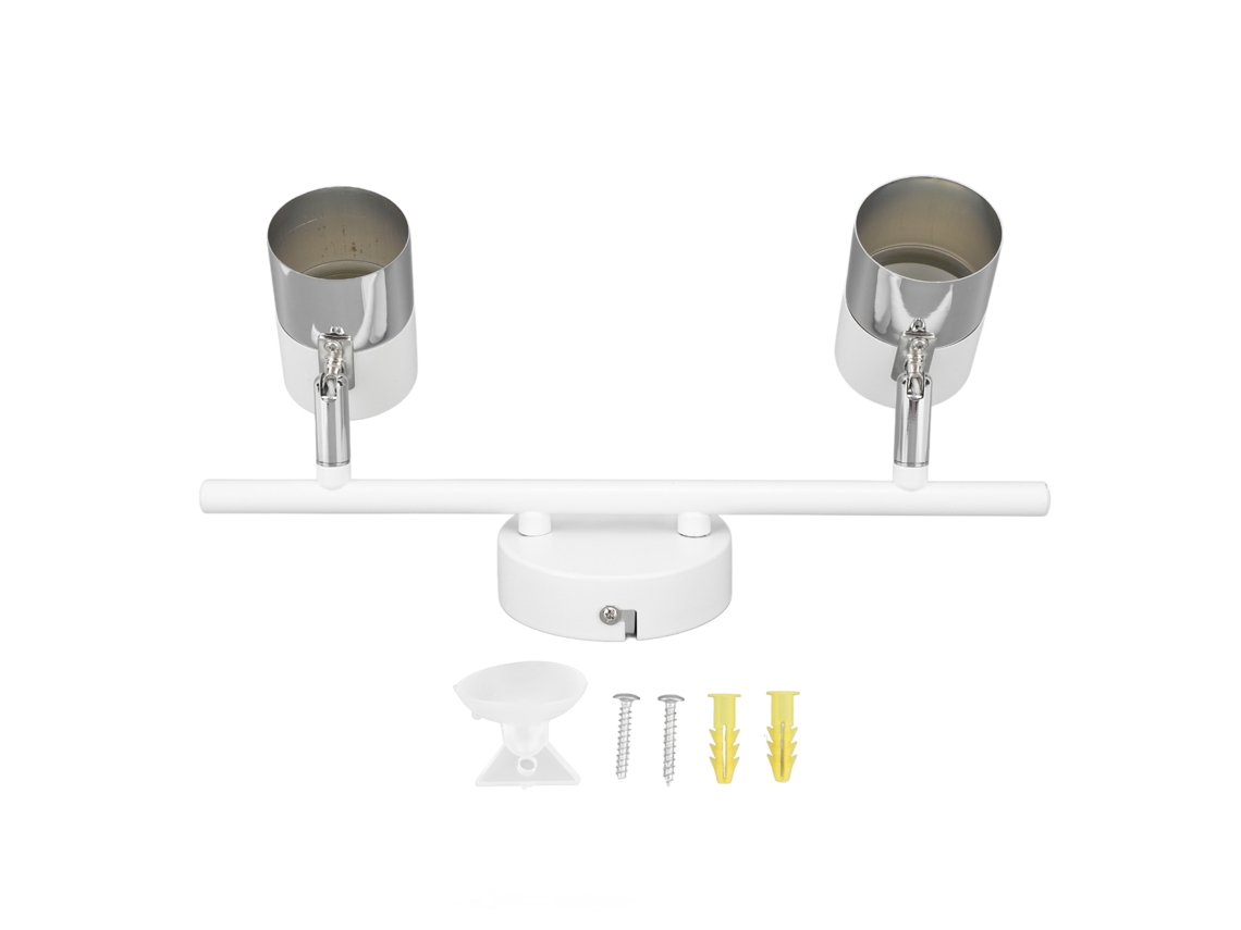 Kit de iluminación de riel con 2 bombillas, 34,5 cm de longitud, para bombillas GU10, blanco, 85-265 V. CHABERLU
