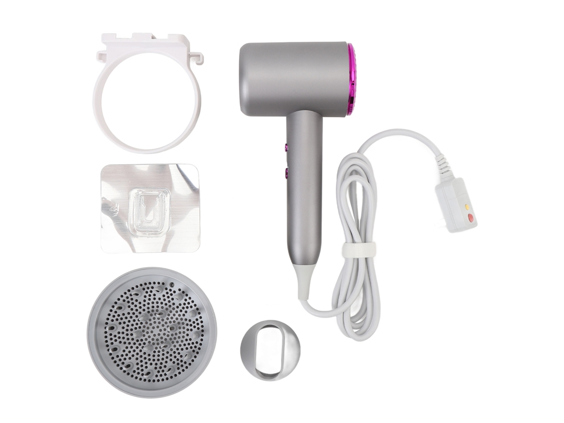 Secador De Cabelo Iônico 20000rpm Secagem Rápida Baixo Ruído 2 Temperaturas 3 Velocidades Cinza